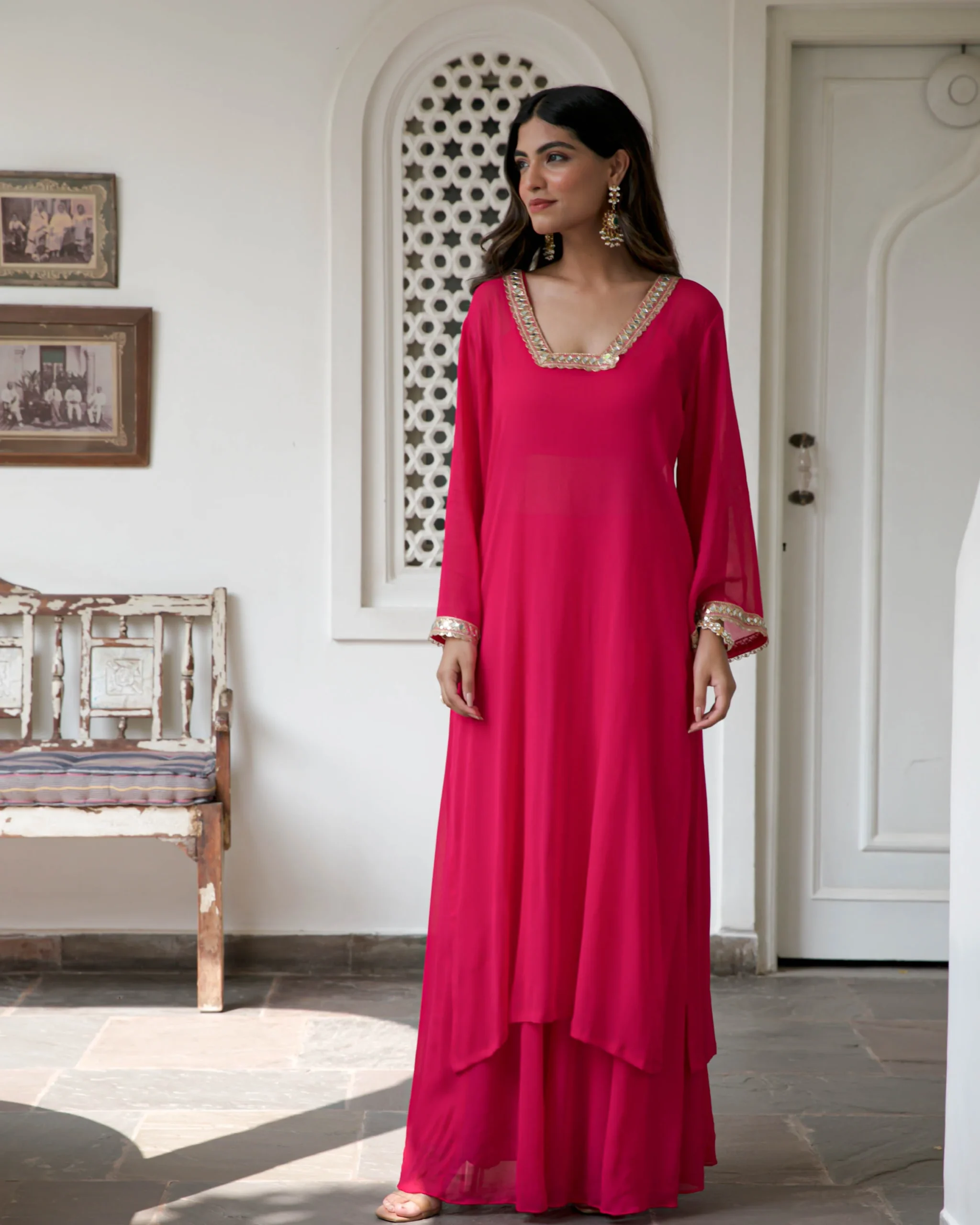 pink georgette kurta pants pink georgette kurta pants