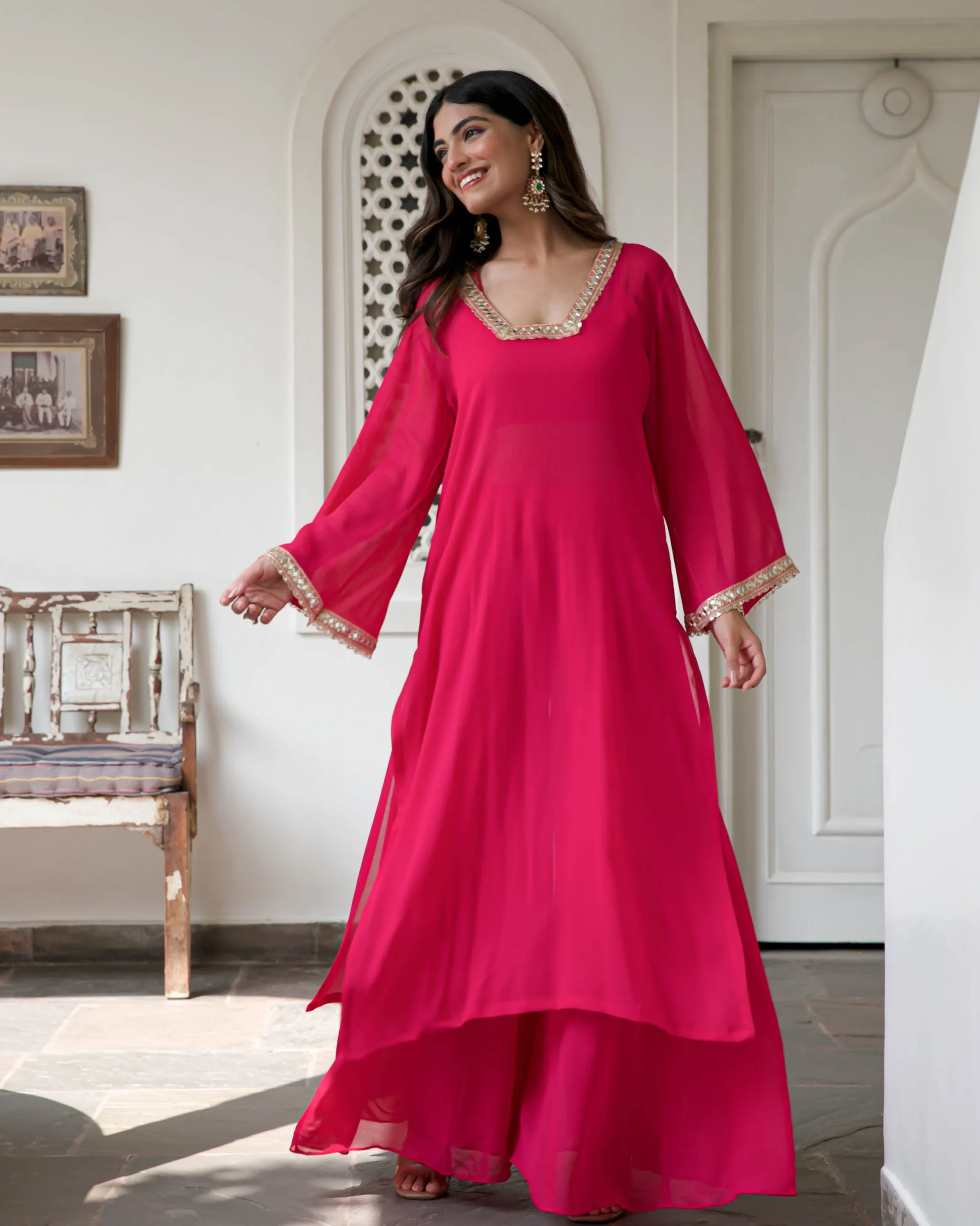 pink georgette kurta pants pink georgette kurta pants