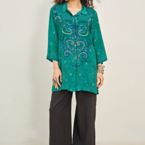 Home vani emerald green tunic