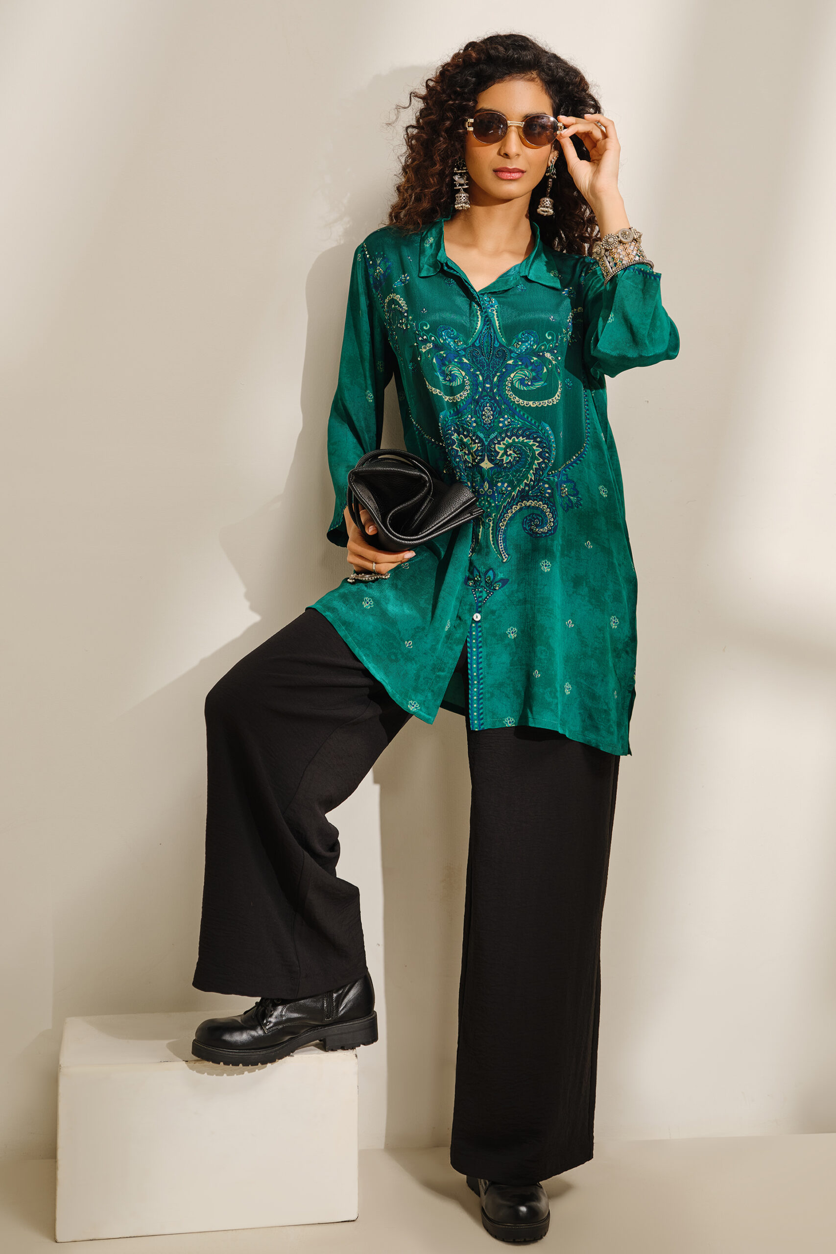 vani emerald green tunic vani emerald green tunic